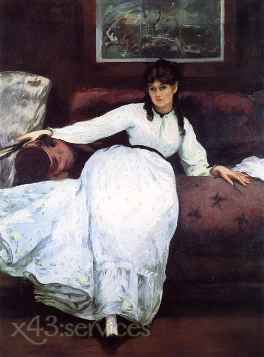 Edouard Manet - Portrait der Berthe Morisot - Repose Portrait of Berthe Morisot - zum Schließen ins Bild klicken